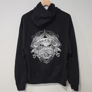 Vintage Jerzees NuBlend‎ Zip Hoodie Biker Graphic Y2K Made Mexico L
